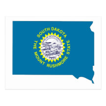 South Dakota Flag Map Post Cards
