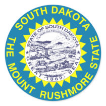 South Dakota State Flag Round Stickers