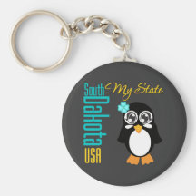 South Dakota USA Penguin Key Chain