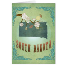 South Dakota Vintage State Map – Green Cards