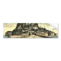 South front from the dike, Mont St. Michel, France Bumper Stickers