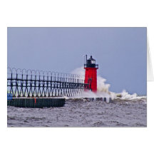 South Haven Lighthouse Mchigan Photo Note Card
