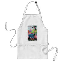 South Island New Zealand Travel Poster Aprons