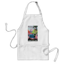 South Island New Zealand Travel Poster Aprons