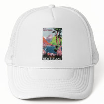 South Island New Zealand Travel Poster Hats