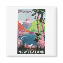 South Island New Zealand Travel Poster Fridge Magnets