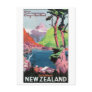 South Island New Zealand Travel Poster Postcard