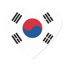 South Korea Flag Heart Sticker stickers