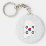 South Korea Flag Map full size Key Chain