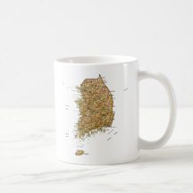 South Korea Flag ~ Map Mug