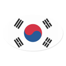 South Korea Flag Oval Sticker