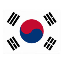 South Korea Flag Postcards