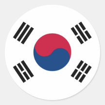 South Korea Flag Round Sticker