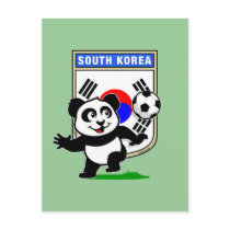 South Korea Football Panda Postcard