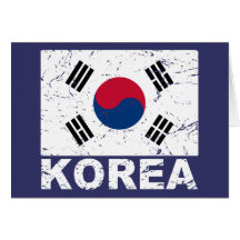 South Korea Vintage Flag Greeting Card