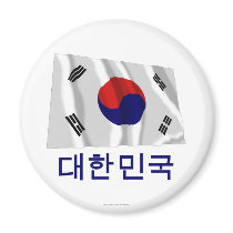 South Korea Waving Flag with Name in Korean