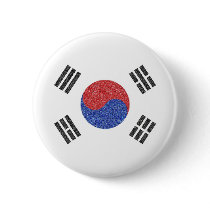South Korean Flag Pinback Button
