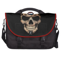 South Korean Flag Skull on Black Laptop Computer Bag