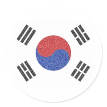 South Korean Flag Round Sticker