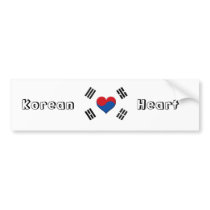 South Korean Heart Bumper Stickers