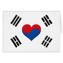 South Korean Heart Greeting Cards