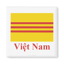 South Vietnam Flag with Name in Vietnamese