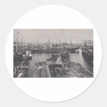 Southampton Docks 1905 Round Sticker
