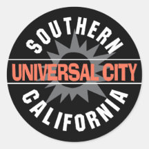 Southern California - Universal City Round Stickers