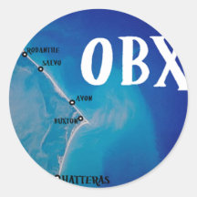 Southern OBX map Round Stickers