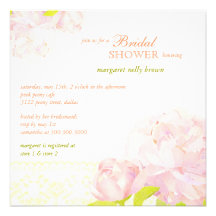 Southern Peony Flowers Spring Bridal Shower Invite