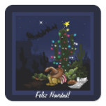 Southwest Christmas cactus cartoon Stickers