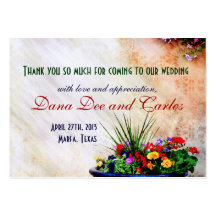 Southwest-inspired Wedding Gift Bag Thank You Card Business Card Template