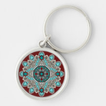 Southwestern Mandala Medallion keychain