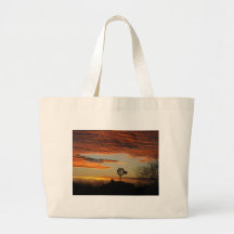 Southwestern sunset tote bags