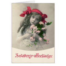 Souvenir Affectueux Vintage French Card
