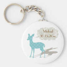 Souvenir bleu Keychain de naissance de bébé de Bam Porte-clef