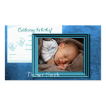Souvenir de photo de naissance de bébé cartes de visite professionnelles