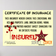 Soviet Cover Certificate Of Insurance Posters