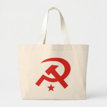 Soviet hammer and sickle design canvas bag