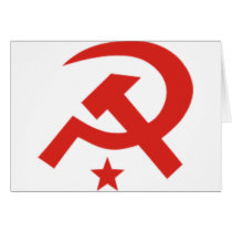 Soviet hammer and sickle design greeting card