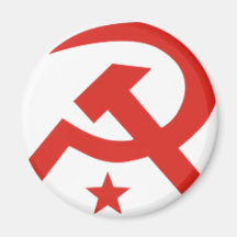 Soviet hammer and sickle design refrigerator magnet