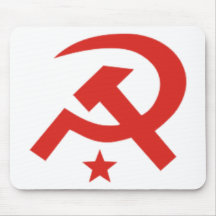 Soviet hammer and sickle design mouse pad