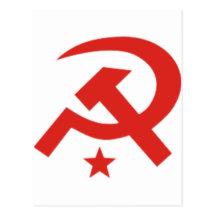 Soviet hammer and sickle design postcards