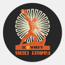 Soviet Red Army Sculpture Round Sticker