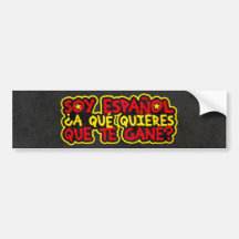 Soy Español ¿A qué quieres que te gane? Etiqueta De Parachoque