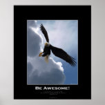 SOYEZ affiche de motivation chauve d'Eagle de vol 