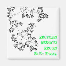 SOYEZ ECO AMICAL ! Réutilisez, réduisez, réutilise Magnets Pour Réfrigérateur