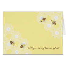 Soyez mes abeilles de miel de demoiselle de honneu carte de vœux