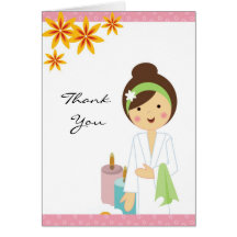 Spa birthday thankyou notecard