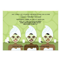 SPA BRIDAL SHOWER INVITATION - Green